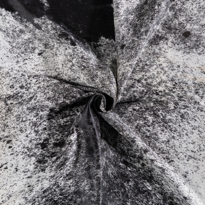 Brazilian Black Salt and Pepper Cowhide Rug Size 7'9" L x 7'1" W 5282