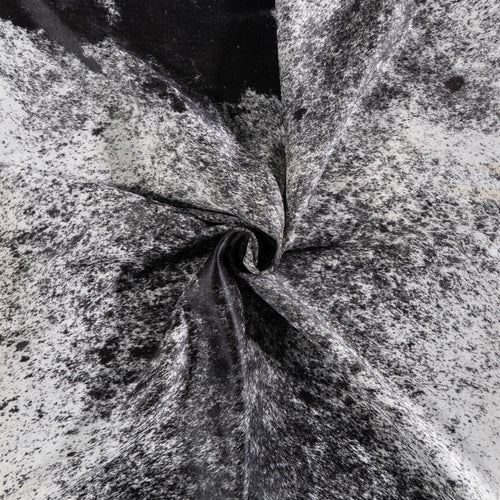 Brazilian Black Salt and Pepper Cowhide Rug Size 7'9" L x 7'1" W 5282