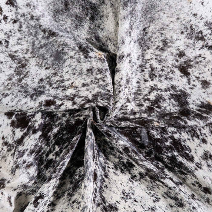 Brazilian Black Salt and Pepper Cowhide Rug Size 7'7" L x 6'9" W 5787