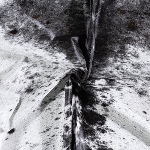 Brazilian Black Salt and Pepper Cowhide Rug Size 7'9" L x 7'0" W 5788