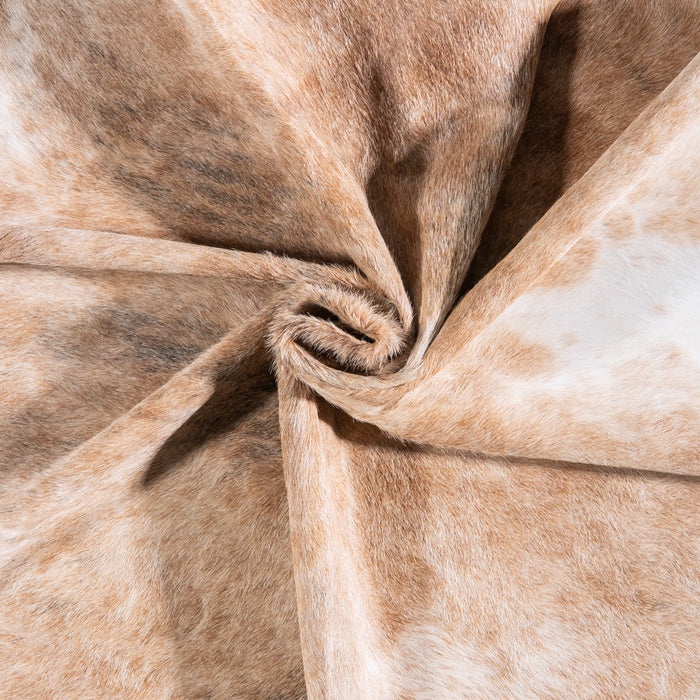 Brazilian Palomino and White Cowhide Rug Size 7'5" L x 6'11" W 5982