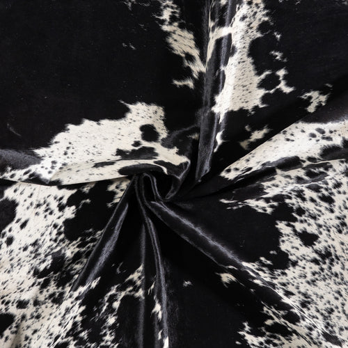 Brazilian Black Salt and Pepper Cowhide Rug Size 7'10" L x 6'7" W 5284