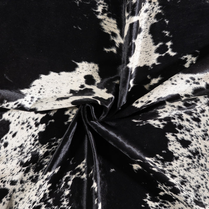 Brazilian Black Salt and Pepper Cowhide Rug Size 7'10" L x 6'7" W 5284