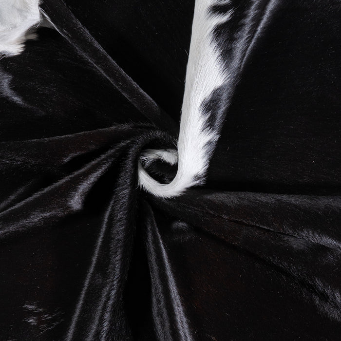 Brazilian Black and White Cowhide Rug Size 7'10" L x 6'10" W 5983