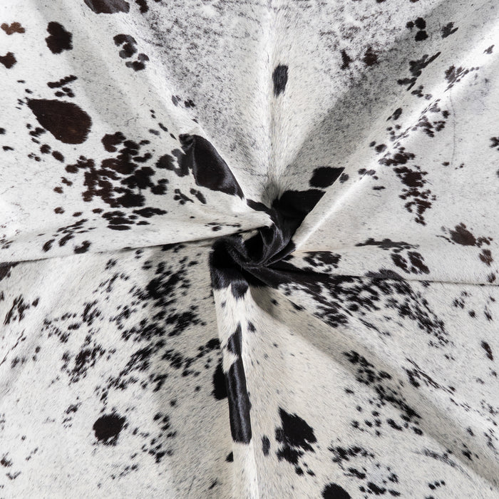 Brazilian Black Salt and Pepper Cowhide Rug Size 7'8" L x 6'6" W 5285