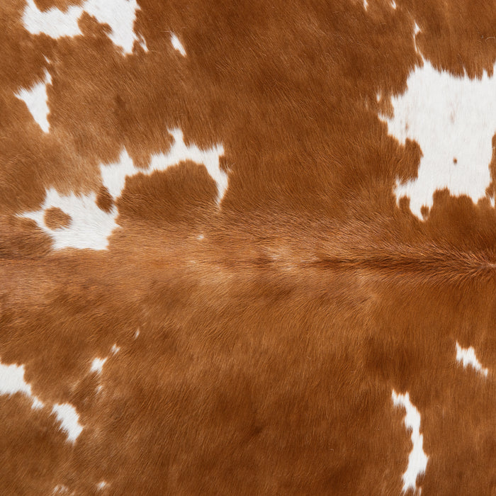 Brown and White Cowhide Rug Size 7'5" L x 6'8" W 4137