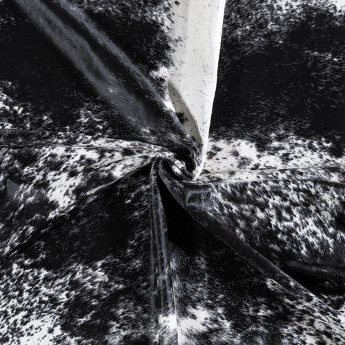 Brazilian Black Salt and Pepper Cowhide Rug Size 7'8" L x 6'5" W 5791