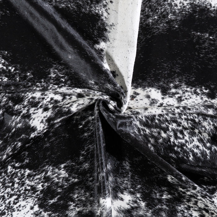 Brazilian Black Salt and Pepper Cowhide Rug Size 7'8" L x 6'5" W 5791