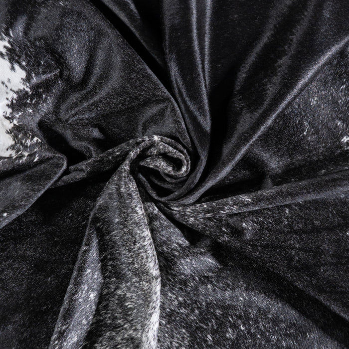 Brazilian Black Salt and Pepper Cowhide Rug Size 7'6" L x 6'5" W 5985