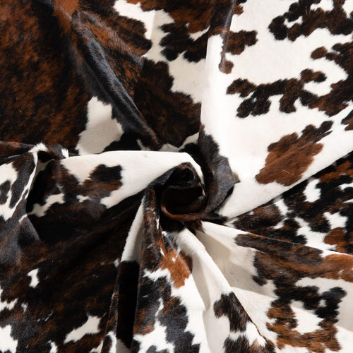 White Tricolor Cowhide Rug Size 7'5" L x 7'3" W 6492