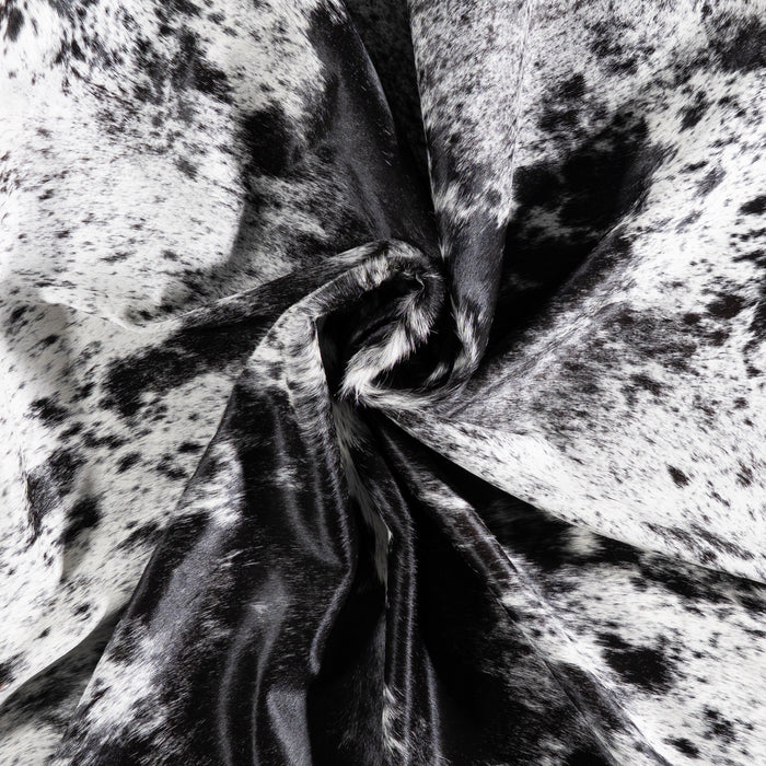 Brazilian Black Salt and Pepper Cowhide Rug Size 7'4" L x 6'4" W 5987