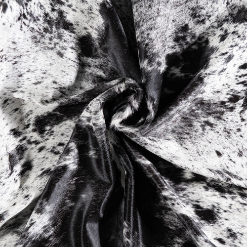 Brazilian Black Salt and Pepper Cowhide Rug Size 7'4" L x 6'4" W 5987