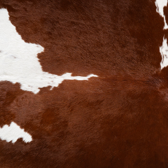 Brown and White Cowhide Rug Size 7'10" L x 7'3" W 4139
