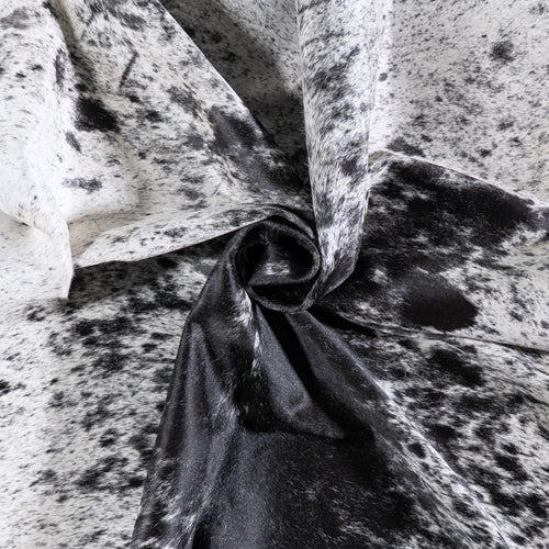 Brazilian Black Salt and Pepper Cowhide Rug Size 8'3" L x 7'3" W 5988