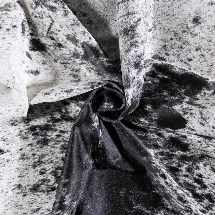 Brazilian Black Salt and Pepper Cowhide Rug Size 8'3" L x 7'3" W 5988