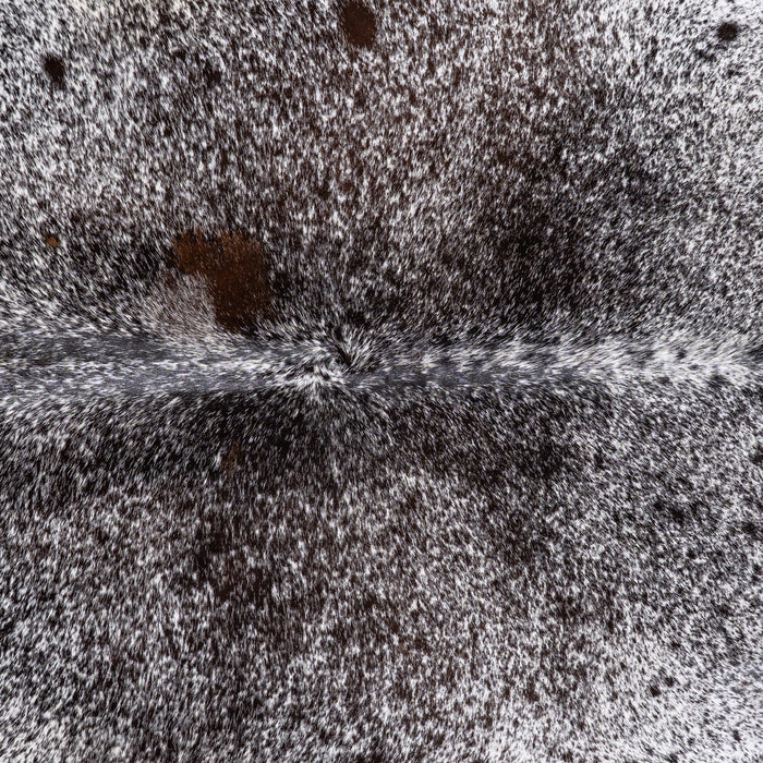 Brazilian Black Salt and Pepper Cowhide Rug Size 7'10" L x 6'11" W 5989