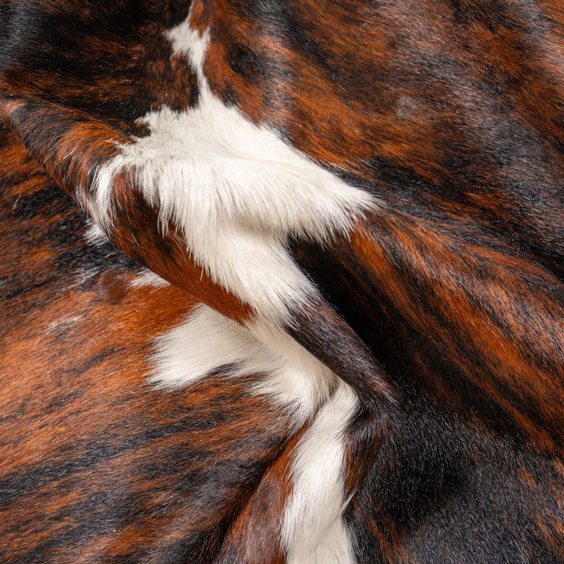 Tricolor Cowhide Rug Size 7'5'' L X 6'9'' W 4957 , Stain Resistant Fur | eCowhides