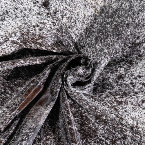 Brazilian Black Salt and Pepper Cowhide Rug Size 7'10" L x 6'11" W 5989