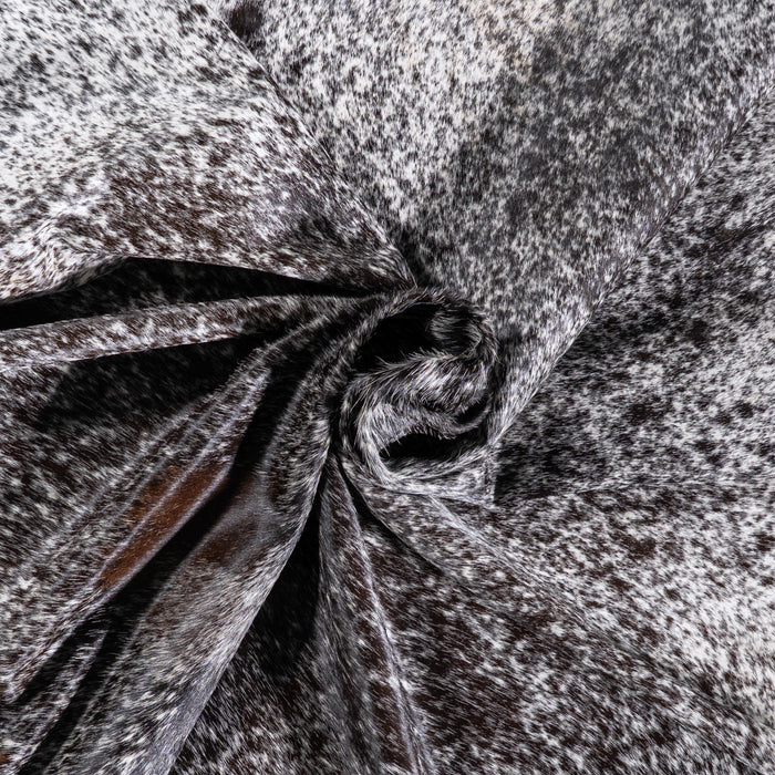 Brazilian Black Salt and Pepper Cowhide Rug Size 7'10" L x 6'11" W 5989