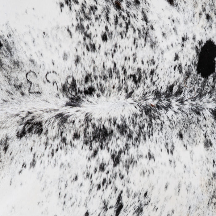 Black Salt and Pepper Cowhide Rug Size 7'8" L x 6'10" W 5496