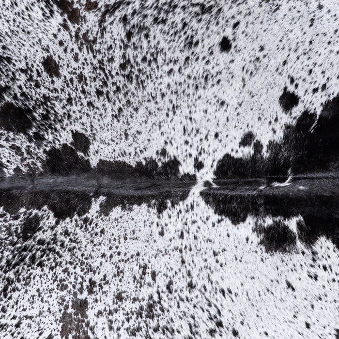 Brazilian Black Salt and Pepper Cowhide Rug Size 7'10" L x 7'1" W 5990