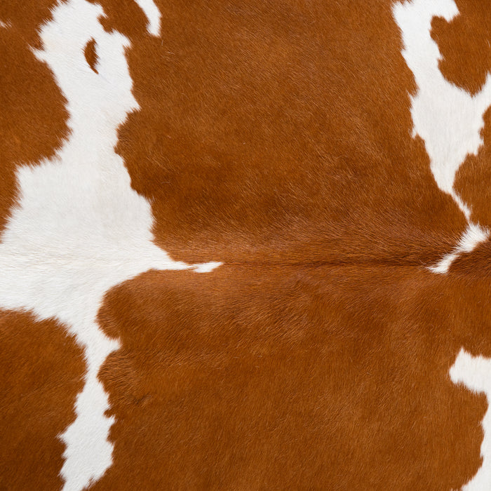 Brown and White Cowhide Rug Size 8'1" L x 6'9" W 4140