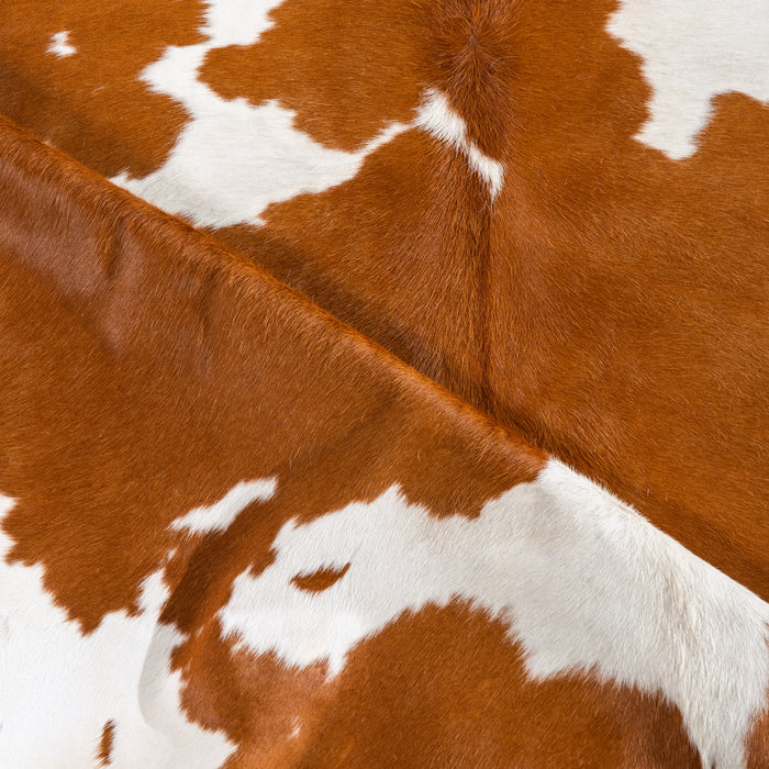Brown and White Cowhide Rug Size 8'1" L x 6'9" W 4140