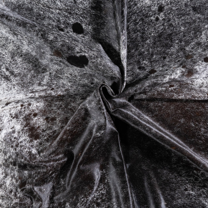 Brazilian Black Salt and Pepper Cowhide Rug Size 7'8" L x 6'10" W 5797