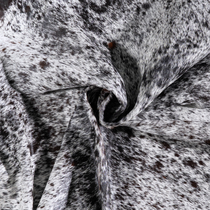 Brazilian Black Salt and Pepper Cowhide Rug Size 8'0" L x 7'0" W 5991