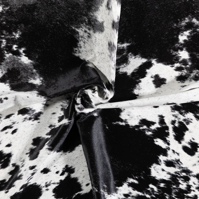 Brazilian Black Salt and Pepper Cowhide Rug Size 7'6" L x 6'5" W 5798