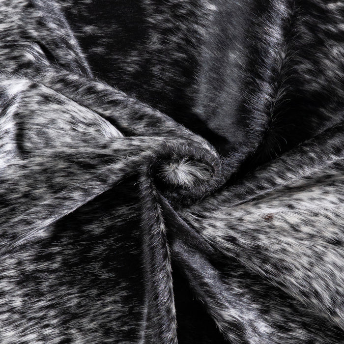 Brazilian Black Salt and Pepper Cowhide Rug Size 7'4" L x 6'8" W 5992