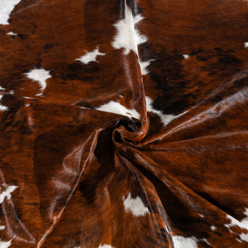 Tricolor Cowhide Rug Size 7'4" L x 6'10" W 4141