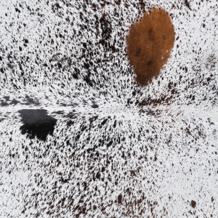 Black Salt and Pepper Cowhide Rug Size 7'3" L x 6'9" W 5498