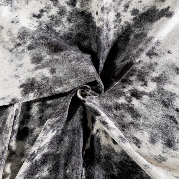 Brazilian Black Salt and Pepper Cowhide Rug Size 7'6" L x 6'5" W 5296