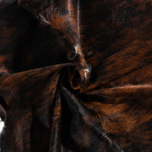 Tricolor Brindle Mix Cowhide Rug Size 6'10" L x 6'8" W 6497