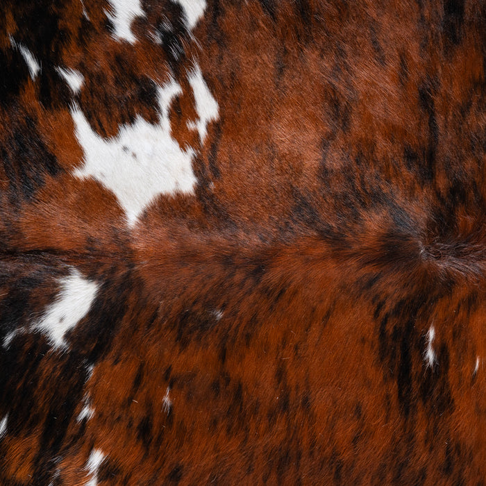 Tricolor Brindle Mix Cowhide Rug Size 7'4" L x 6'0" W 6498