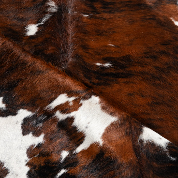 Tricolor Brindle Mix Cowhide Rug Size 7'4" L x 6'0" W 6498