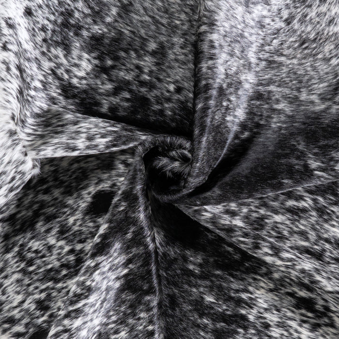 Brazilian Black Salt and Pepper Cowhide Rug Size 7'0" L x 6'1" W 5998