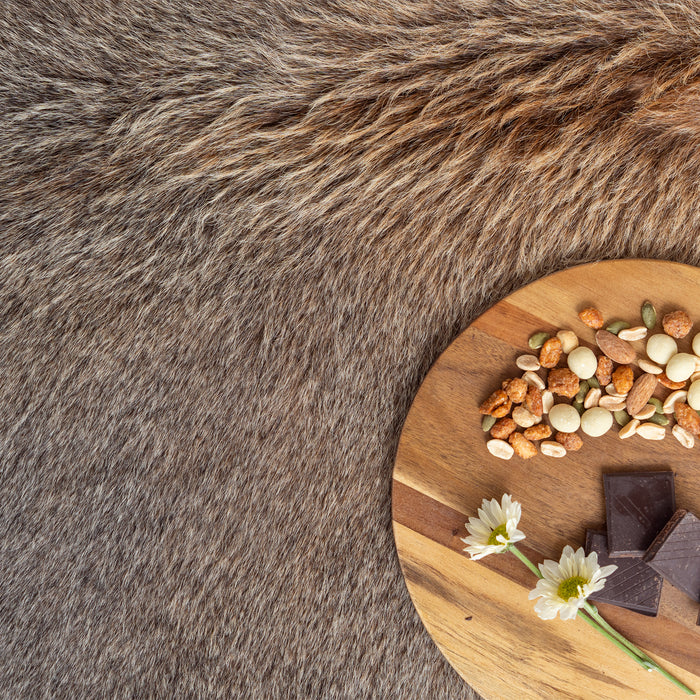 Grey Beige Cowhide Rug