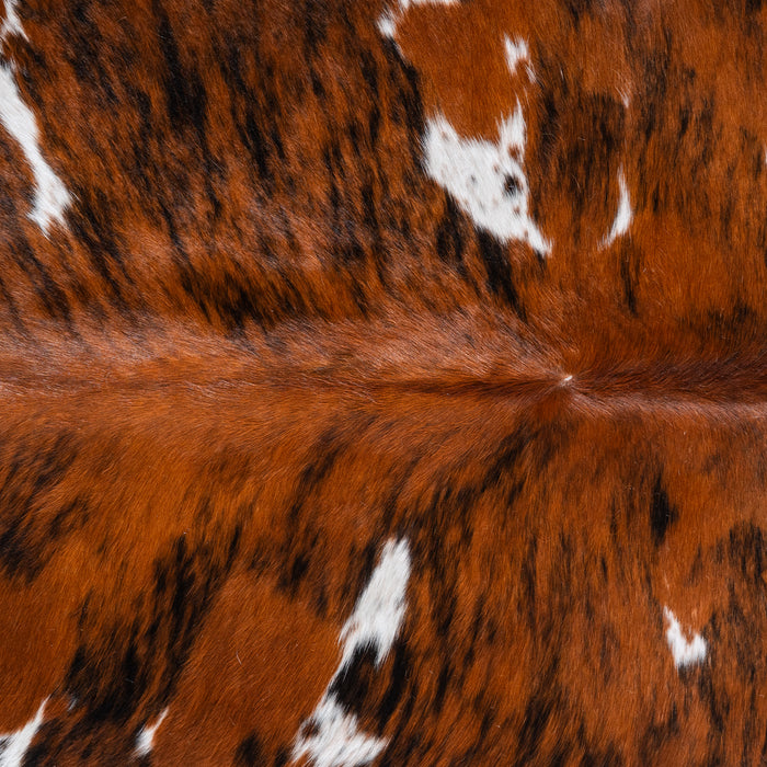 Tricolor Brindle Mix Cowhide Rug Size 7'1" L x 6'0" W 6499