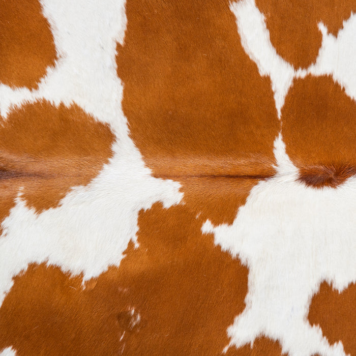 Brown and White Cowhide Rug Size 7'2" L x 7'0" W 4145