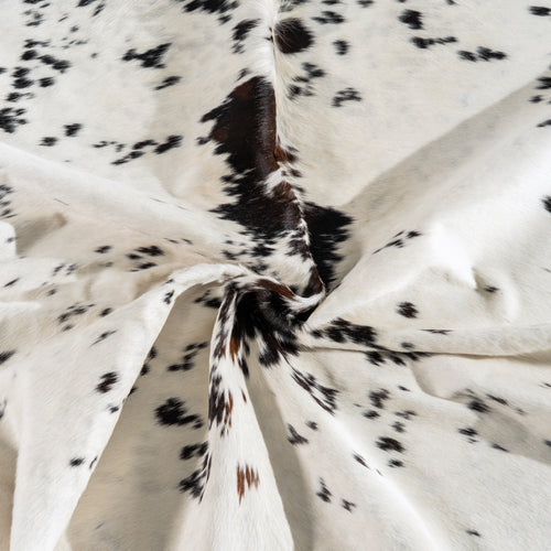 White Tricolor Cowhide Rug Size 8'0" L x 6'7" W 4152