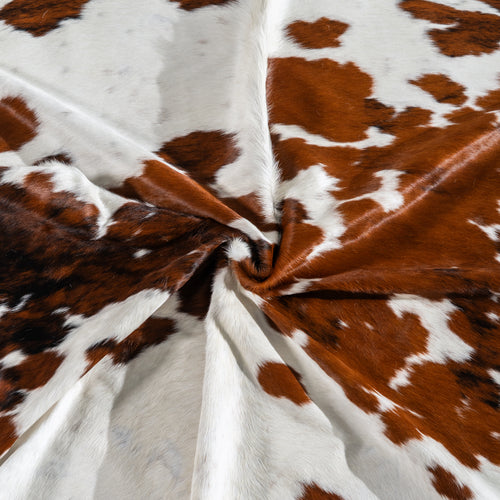 White Tricolor Cowhide Rug Size 8'2" L x 8'1" W 4153