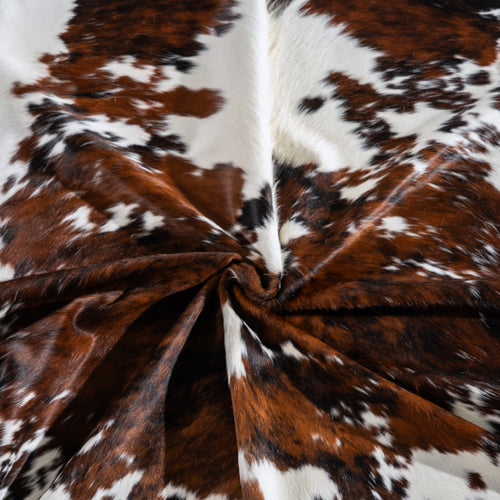 Tricolor Cowhide Rug Size 7'6" L x 7'3" W 4087
