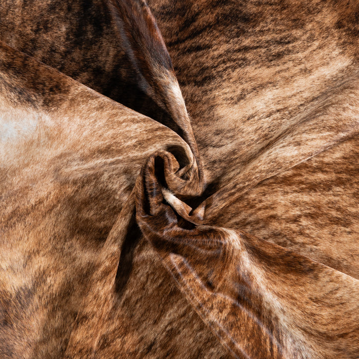 Brazilian Brindle Cowhide Rug Size 7'2" L x 5'6" W 3389