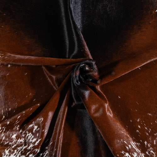 Brazilian Chocolate and White Cowhide Rug Size 6'9" L x 6'7" W 3738