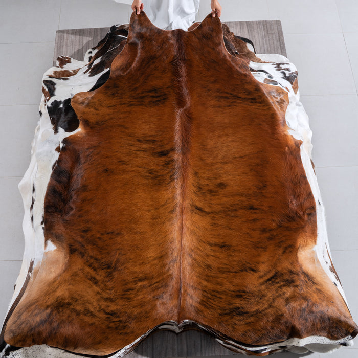 Brindle Cowhide Rug Size 7'1" L x 6'6" W 4092