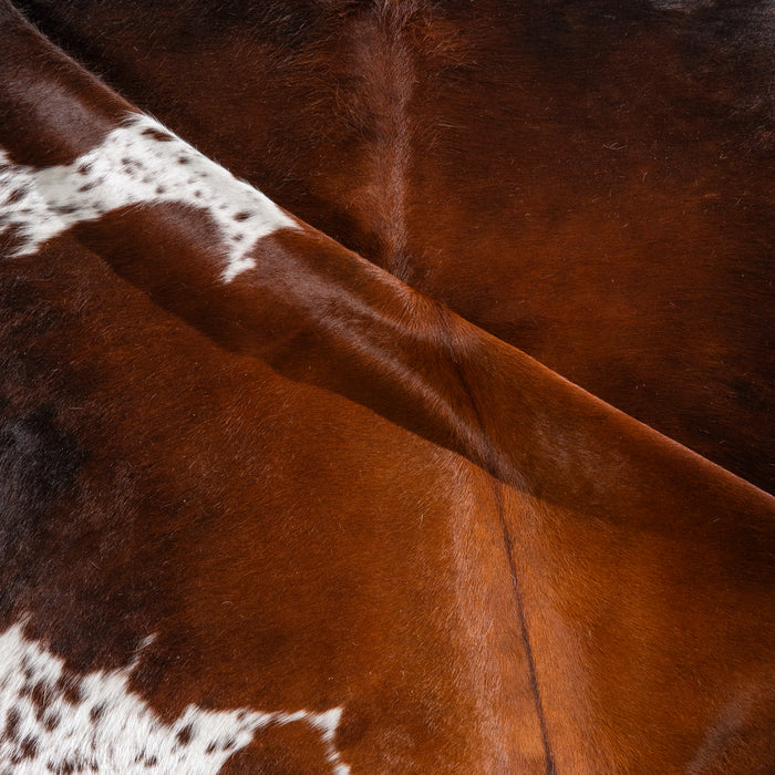 Chocolate and White Cowhide Rug Size 7'5" L x 6'6" W 4162