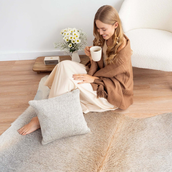 Grey Beige Cowhide Rug | Ecowhides