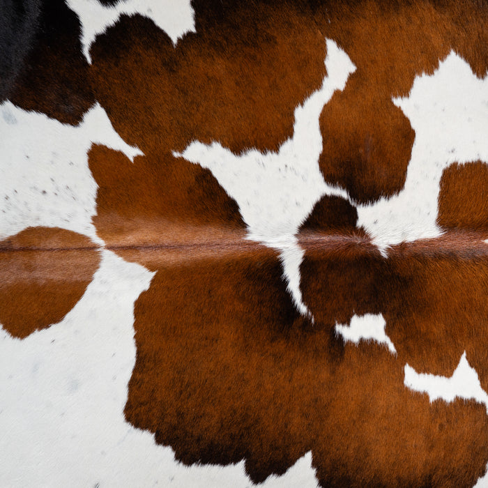 Brazilian Chocolate and White Cowhide Rug Size 7'3" L x 6'1" W 3749